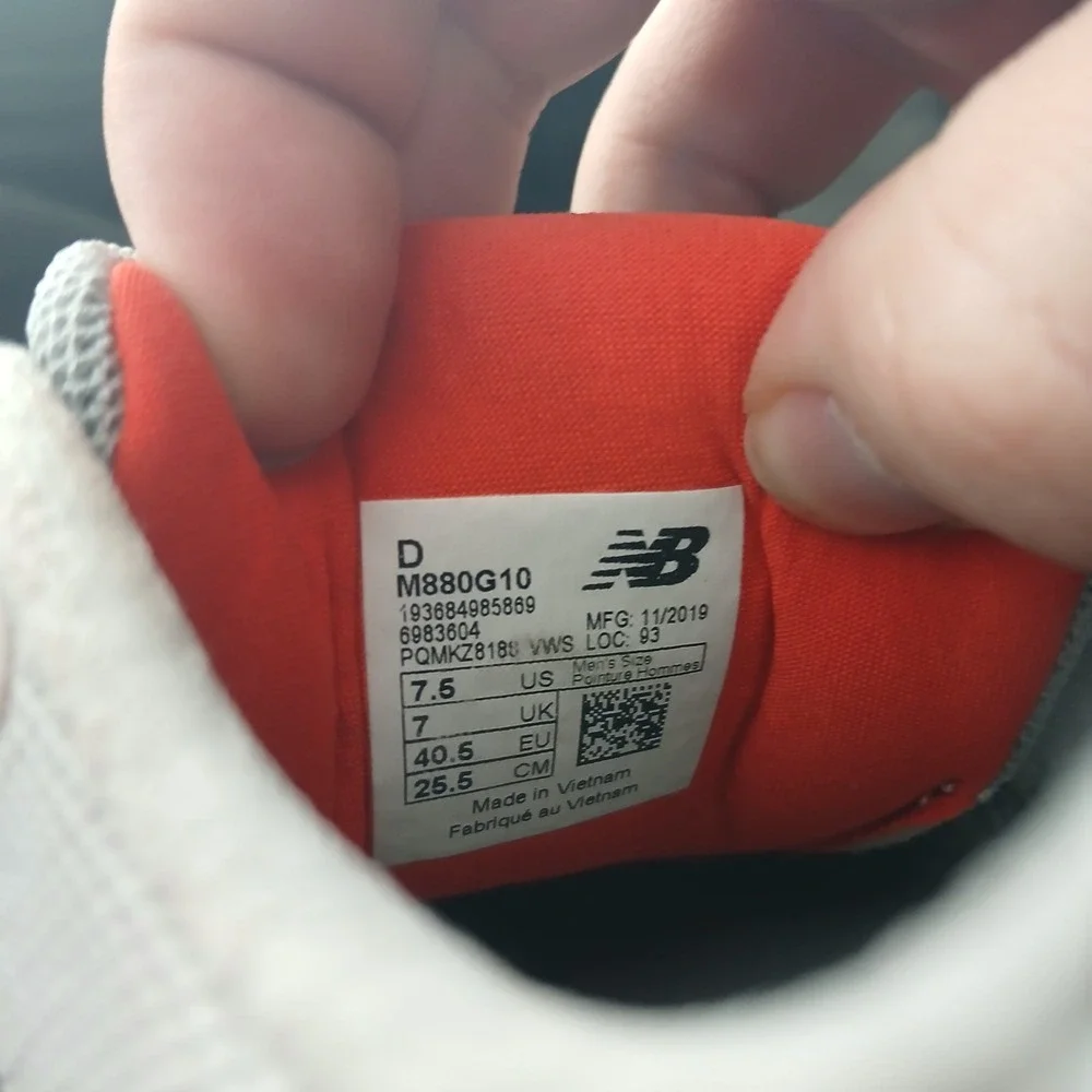 New Balance Fresh Foam 880v10 7.5 Grey Black Running Shoes‎ M880G10 Athletic